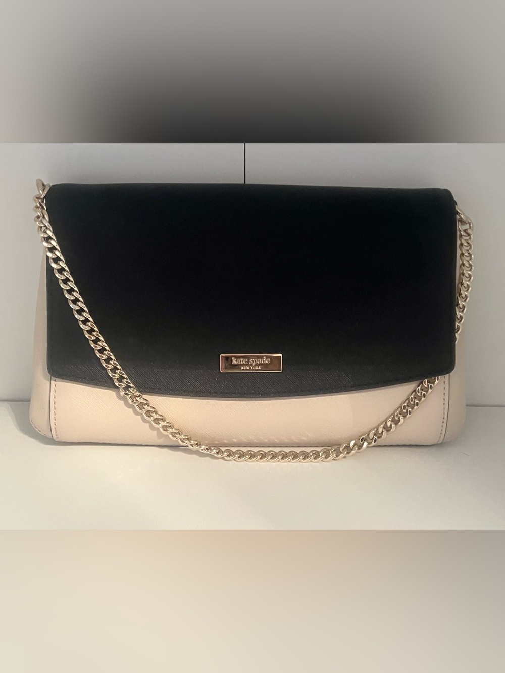 kate spade Two-Tone Black & Cream Chain Crossbody Bag